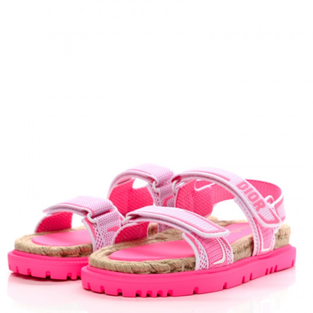 Dior Pink Mesh Velcro Sandals
